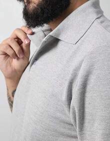 LUZZIAN camisa  polo masculino casual camiseta   confortável uniforme verão  premium nissan - Cinza - Visão 5