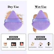 12 Pcs Makeup Sponge Blender Sponges For Liquid, Cream, And Powder, Make Up Sponges For Foundation Powder Puff Face Triangle Face Makeup Puff Wet Dry Dual-Use (Purple) - Bộ 12 món màu tím - Xem 7