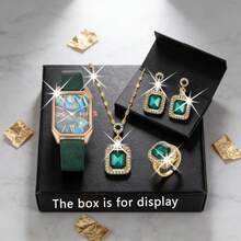 5pcs Women's Fashionable Retro Versatile Elegant Watch, Crown Rhinestone Necklace Earrings Ring Set, Suitable For Daily Decoration And Wear, Essential For Valentine's Day, Ramadan, Mother's Day, Perfect Gift For Mom/Girlfriend - Multicolor - View 16