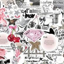 50张银色幸运贴纸，Y2K风格贴纸，Y2K市中心贴纸，Y2K礼物，复古贴纸，90年代贴纸，防水乙烯基贴纸，适用于信封、水瓶、电脑、笔记本电脑、手机、行李箱、笔记本、冰箱等。 - D - 查看 1