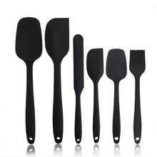 6pcs Silicone Scraper Set - Seamless One-Piece Design, Non-Stick Rubber Scrapers, Kitchen Spatulas, Flexible & Convenient, Suitable For Baking, Cooking, Scraping And Mixing, Heat-Resistant And Dishwasher - Multicolor - View 12