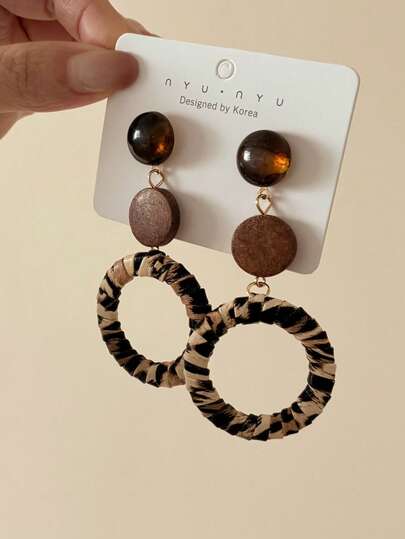 一对复古法式梅洛琥珀色优雅别致百搭耳钉