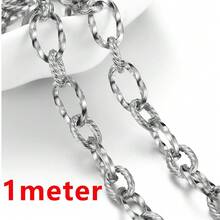 1米金色不锈钢扭链，椭圆形链节，适合DIY珠宝制作 - 彩色 - 查看 10