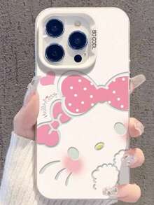 SANRIO Pink Bow Kitty Cat Compatible With Apple 17 Pro Max Phone Case, Cute Girly 16/17, Minimalist 15 Pro, Cartoon 14 Plus, Shockproof 13, Creative 12/11 Protective Cover - Multicolor - View 1