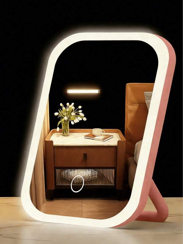 LED Makeup Mirror, 3 Lighting Modes, Lighted Vanity Mirror With Built-In Battery & Charging Cable, Touch Control, Portable Foldable Mirror, Travel Cosmetic Mirror, Bathroom Mirror, LED Vanity Mirror, Makeup Mirror With Lights, Ideal For Women, Valentine's Day Gift, Dorm Daily Use, Fashionable Design, Affordable Price, Christmas Gift, Cosmetics, Makeup Tools, Great Value, Gift, Women's Gift, Christmas Gift, Freebie, Travel, Great Value, Travel Essential