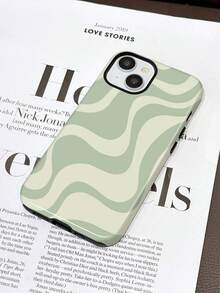 Wave Ripples 1pc Glossy Artistic Water Wave Pattern 2-In-1 Protective Hard Phone Case Compatible With Samsung/ 11/12/13/14/15/16/17 Pro Max - Multicolor - View 3