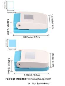 2pcs! 1pc 0.8 Inch Rectangular Stamp Punch + 1pc 1 Inch Square Punch, Rectangular Punch With Grooved Edge, Suitable For Paper Crafts, Scrapbooking, DIY Card Making And Other Handicrafts - 2 PCS/PACK - View 12