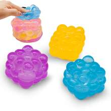 一套立方体薄片挤压麦芽糖玩具，波纹挤压麦芽糖减压玩具，慢回弹挤压麦芽糖玩具，生日礼物 - 圣诞礼物 - 完美礼物 - 彩色 - 查看 6