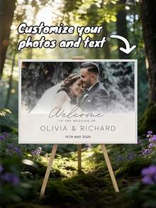 Customizable Welcome Sign | Personalize With Photo And Text, Suitable For Weddings, Parties And Special Events - Multifunctional Decor, Floor Standing, Material - Multicolor - View 6