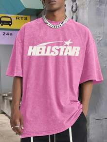 Star Print Tee Shirt, Tees For Men, Casual Short Sleeve T-Shirt For Summer - 玫瑰紅 - 查看 2