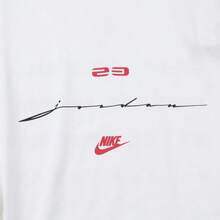 Jordan 男士 AS M J FLT SCRIPT BOXY SS CREW 短袖T恤，针织圆领T恤 TIF3015-100 - 白色 - 查看 4