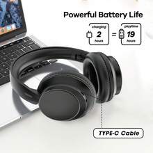 REMAX 降噪无线耳机，轻盈舒适，配备蛋白皮耳罩、可调节头带、40mm驱动单元带来沉浸式音效、3种EQ模式、19小时续航时间及有线模式，运动耳机，游戏耳机 - RB-100HB - 查看 10