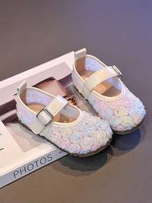 1双玫瑰花图案网面公主鞋，软底防滑，深受女婴喜爱 - 彩色 - 查看 5