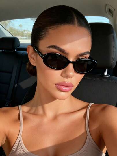 1副女士多色塑料几何全框现代简约风格经典时尚休闲眼镜，适合返校必备阅读商务休闲女士时尚配饰