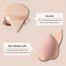 12 Pcs Makeup Sponge Blender Sponges For Liquid, Cream, And Powder, Make Up Sponges For Foundation Powder Puff Face Triangle Face Makeup Puff Wet Dry Dual-Use (Purple) - 膚色12件套裝 - 查看 6