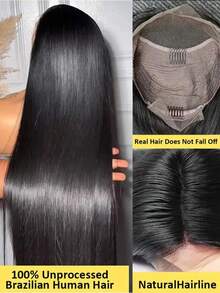 NATAN Tang Long Fiber Wigs 48inch Rose Net Cap Straight Hair Unisex-Adult Party Cosplay Costume Wigs, High Temperature Synthetic Fiber, Natural Black Blonde Coffee Pink With BB Clip And Hairnet - Natural & Black - View 7