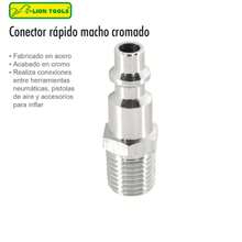CONECTOR RÁPIDO CROMADO MACHO 0874 LION TOOLS | ACCESORIO PARA CONEXIÓN DE MANGUERA - Plateado - Ver 2