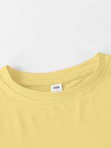 1pc Boys' Game Themed T-Shirt With "Eat, Sleep, Game" Slogan, Suitable For School Everyday Wear In Spring/Summer - Yellow - View 3