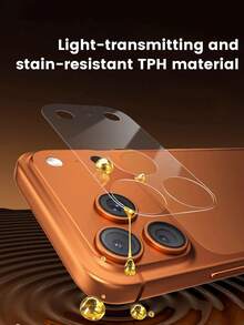 1pc 17 Pro/17 Pro Max Scratch-Resistant Transparent Film, Device Protective Back Film + High-Definition TPU Ultra-Thin Fiber Glass Base Film, Lens Hollow Base Protection 1pc Set - Clear - View 7