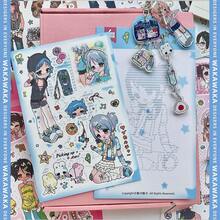 Wacawaca原创可爱动漫女孩角色贴纸，千禧故事日记复古风格多功能剪贴簿DIY涂鸦贴纸 - 長方形 - 查看 2