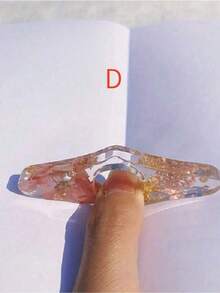 1pc Resin Epoxy Pressed Flower Bookmark Creative Reading Accessory Thumb Book Support Stand Holder Back To School Supplies - Multicolor - View 8