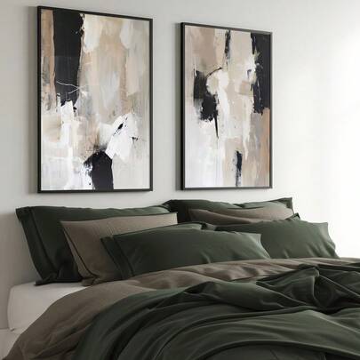 1/2pcs Set Unframed Black Beige Abstract Canvas Poster Contemporary Japandi Wabi Sabi Wall Art Print Minimalist Aesthetic Decor Painting For Apartment,Living Room,Bedroom,Modern Home Decoration