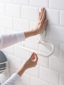 Tissue Holder - Suction Cup Tissue Holder, Wall-Mounted, Suitable For Bathrooms And Kitchens. This Suction Cup Toilet Paper Holder Can Withstand Heavy Loads And Requires No Drilling. - White - White - View 7