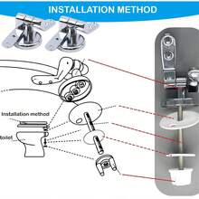 WC Toilet Seat Hinges Universal Part Replacement Fittings Hinge Set Silver - A - View 6
