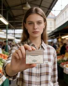 Coach 女士超薄真皮卡包，带身份证窗口和零钱包的信用卡夹 - 均碼 - 查看 4