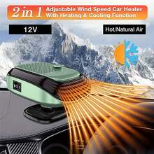 Winter Car Heater, Dual Mode Defroster, Low Noise, Quick Heat-Up, Plug-In Auxiliary Heating, Essential For Winter Driving - Green - View 8
