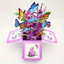 1 Thiệp chúc mừng hình bướm 3D nổi kèm phong bì và chức năng viết tay, thích hợp cho sinh nhật, kỷ niệm, mẹ, bà, vợ, Ngày của Mẹ - Bó hoa giấy thủ công, thích hợp làm quà bất ngờ trong nhiều dịp khác nhau. - Nhiều màu - Xem 6