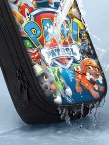 1pc Paw Patrol Series Zipper Pencil Case, Includes Characters Rubble, Chase, Rocky, Zuma, Skye, Everest, Tracker, Tuck, Ella, Rex, WildCat And Liberty. Zipper Design For Easy Carrying, With Internal Compartment Dividers. - Multicolor - View 3
