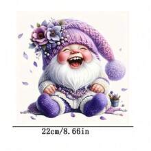 1pc/2pcs/3pcs Durable Long-Lasting Heat Transfer Stickers With Laughing Purple Gnome Patch, For DIY On T-Shirts, Sweatshirts, Jeans, Hoodies, Backpacks, Jackets, Handbags, Pillows - L - View 3