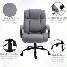Office Chair, Gaming Chair, Swivel Chair, Rocking Chair, Ergonomic Chair With Thick Padding, 220 Kg Load Capacity - Grey - View 6