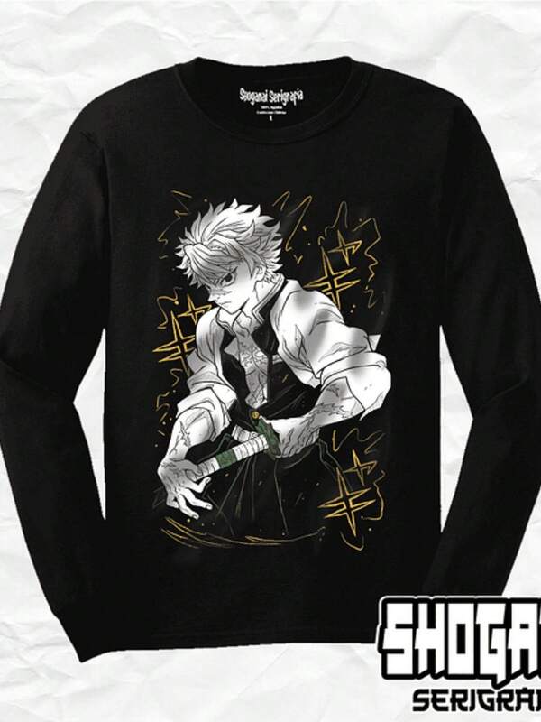 KNY22 Sanemi Shinazugawa - Kimetsu No Yaiba  Polera Manga Larga Thin Long-Sleeved T-Shirt