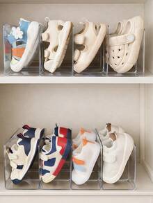 1pc Baby Shoe Rack, Large Capacity Cabinet-Style Shoe Rack, Children's Shoe Rack, Transparent Shoe Rack, Space-Saving Partition Desktop Transparent Multi-Function Rack, Suitable For Nursery, Newborn Room, Girls' Room Decor, Bedroom, Living Room, Entrance, Storage Room, Foyer Or Bathroom - Multicolor - View 2