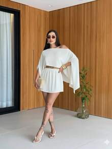 Women's 3-Piece Set, Blouse, Skort And Top In Duna Casual - White - View 5