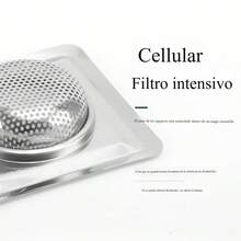 Cubierta de drenaje de acero inoxidable de alta resistencia - recinto de ducha antiobstrucción, bañera y canasta de drenaje del fregadero con recolector de cabello - rejilla de drenaje de baño resistente a la corrosión, adecuada para cocinas y baños - cubierta de drenaje fácil de limpiar, colector de cabello del drenaje de la ducha, filtro del fregadero de la cocina, diseño perforado, malla de metal duradera, material resistente a la oxidación, mejoras para el hogar. - 1 - Ver 1