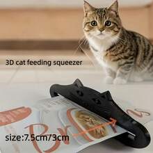 新款便携式猫粮挤压器，宠物肉酱挤压器，猫零食喂食器，采用耐用塑料制成，可挤压酱料包，适用于各种酱料包和糊状物，户外和家庭厨房挤压工具，手持式喂食器，易于使用，高品质塑料，粘合剂分配器，适合家庭厨师和猫主人。 - 均碼 - 查看 8