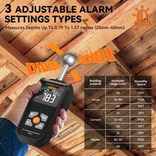 POROMETISTO Non-Destructive Moisture Meter - Black - View 9