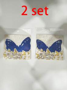 12pcs/Set 3D Hollow Butterfly Wall Stickers, Fridge Magnets, Wall Decor Stickers, Cake Decorations, Wedding Decorations, Living Room Home Decor, Gender Reveal Party Decorations, Bedroom Decor, Christmas Decorations, Halloween Decorations - Multicolor - View 15