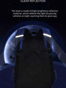 1pc Unisex Fashionable Backpack With Adjustable Shoulder Straps, Zipper Closure, Adjustable Chest Buckle To Prevent Strap Slippage, 2 Main Compartments And 3 Zipper Pockets, Organized Storage Design - Backpack - View 8