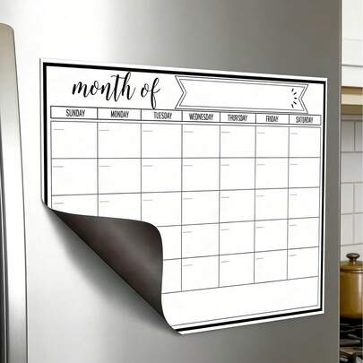 Magnetic Dry Erase Refrigerator Calendar, Monthly Fridge Planner And Today's Menu List Organizer Whiteboard For Kitchen, Office, Refrigerator Blackboard