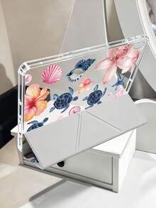 Ocean Elements Tablet Case Compatible With IPad Air 11-Inch M3 2025 / M2 2024, IPad Air 5th Generation 2022 , IPad (A16) 11 Inch 11th Generation 2025,Compatible With Samsung Galaxy Tab,Kindle Paperwhite 12th Gen 2024, Clear Back ,Fashion Pattern Protective Case,Automatic Sleep And Wake-Up Function, Airbag Protection, Suitable For Gifts And Office Use - Multicolor - View 6