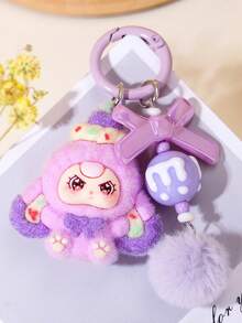 Novo Chaveiro Fofo Mini de Pelúcia e Plástico, Acessório de Moda Cartoon, Pingente de Bolsa, Adequado para Festa, Feriado, Pequeno Presente - Multicolorido - Visão 11