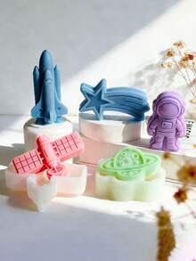 Astronaut Style Design - Rocket Space Silicone Mold Set | Compatible With Candles, Soaps, Resins And Gel - Ideal For Handmade Candles, Soap Making And Festival Decoration, Creative Aromatherapy Candle DIY Mold | Soap Statue For Festival Theme Home Decoration - Cosmic Series Molds - View 8