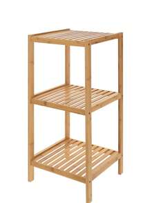 1pc 3-Tier/4-Tier Freestanding Bamboo Shelving Unit, Suitable For Bathroom, Kitchen, Living Room, Natural Material - Log - View 6