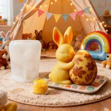 Bunny Sakura Egg Resin Silicone Mold - Easy Release, Reusable, Multi-Purpose Craft Mold For DIY Candle Making, Epoxy Resin, Clay & Plaster Decor, Ideal For Handmade Enthusiasts And Seasonal Gift Projects - Mould - View 4