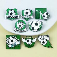 4pcs World Cup Themed Metal Alloy Brooch Pins, With Safety Pin Design, Suitable For Decorating Jackets, Scarves, Hats, Backpacks To Show Team Support, Essential For Match Viewing Parties - Multicolor - View 9