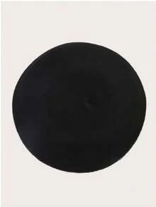 1顶男女通用贝雷帽，情侣款 - 黑色 - 查看 4